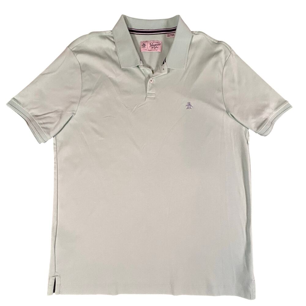 Penguin by Munsingwear Polo Men's XL Green 100% Organic Cotton Preppy Shirt‎